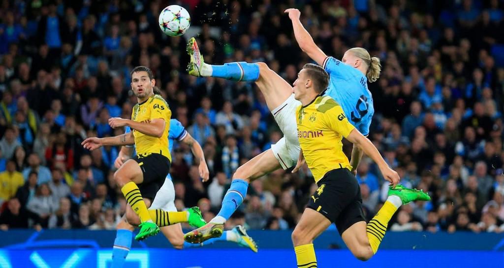 Haland marque le deuxième but contre Dortmund