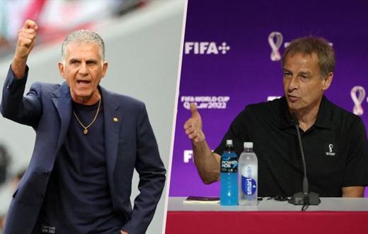 L'entraîneur de l'Iran, Carlos Quieroz et l'ancien sélectionneur de l'Allemagne, Jurgen Klinsmann