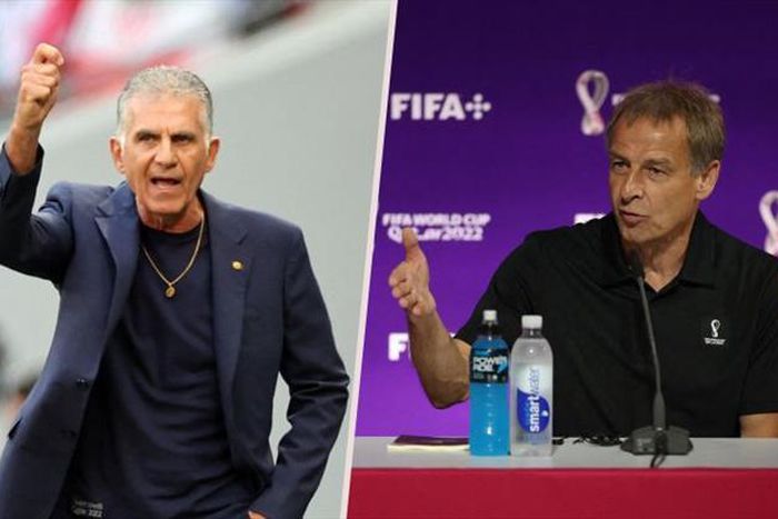 L'entraîneur de l'Iran, Carlos Quieroz et l'ancien sélectionneur de l'Allemagne, Jurgen Klinsmann