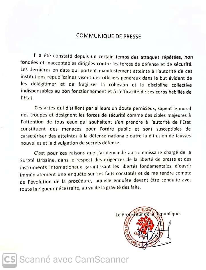 Procureur communiqué