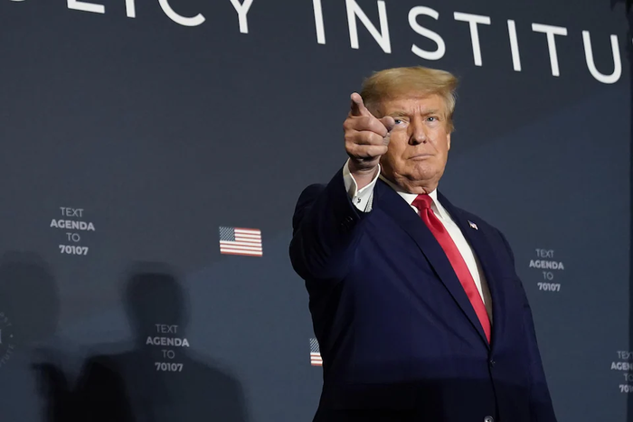 Dans son discours, l'ancien président Donald Trump a présenté sa vision de la loi et de l'ordre, et il a attaqué à nouveau la bureaucratie de « l'État profond ».PHOTO : ASSOCIATED PRESS / ANDREW HARNIK