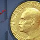 A plaque depicting Alfred Nobel at the Nobel Peace Prize Ceremony in Oslo, Norway.Chris Jackson/Getty Images