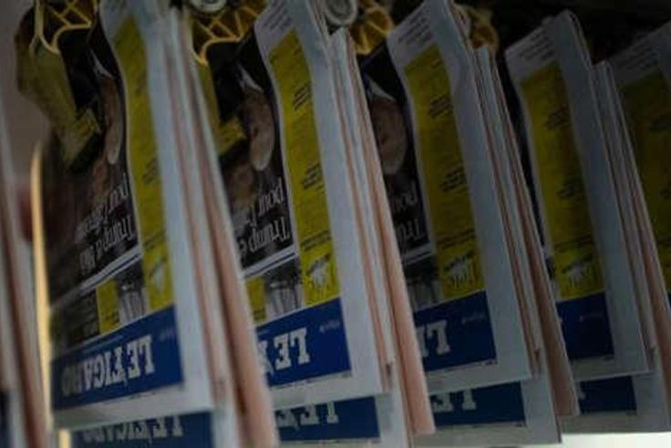 Dans l’imprimerie du Figaro, en août 2020© MARTIN BUREAU  AFP