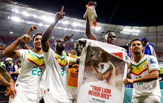Les Lions ont rendu hommage à Pape Bouba Diop, l'un des héros de la sélection de 2002, de la plus belle des manières après leur victoire face à l'Equateur en Coupe du Monde.