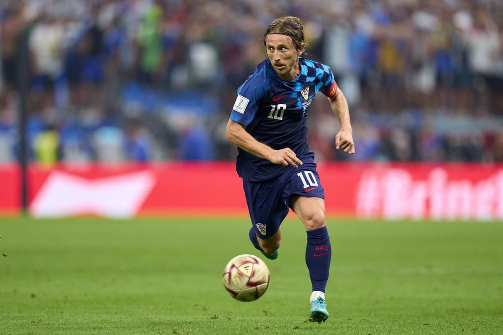 Luka Modric lors du match Argentine - Croatie, en demi-finale de la Coupe du Monde de la FIFA; le 14 décembre 2022.