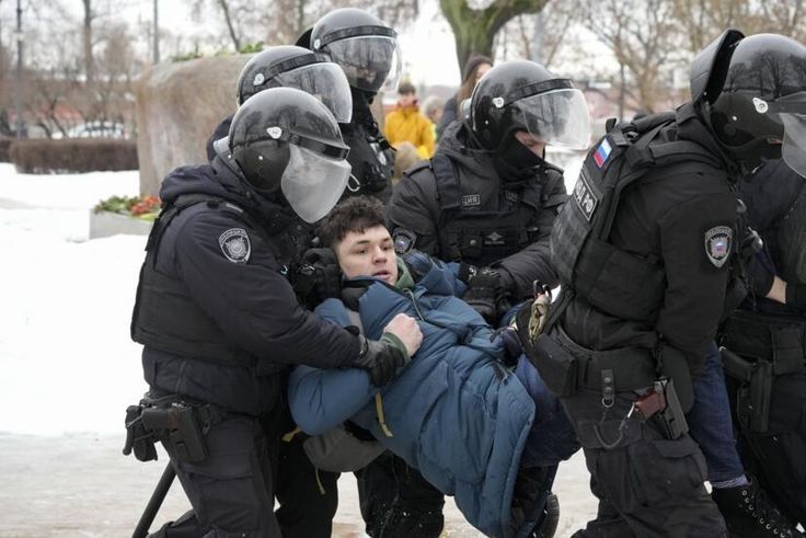 Arrestation de manifestant en Russie