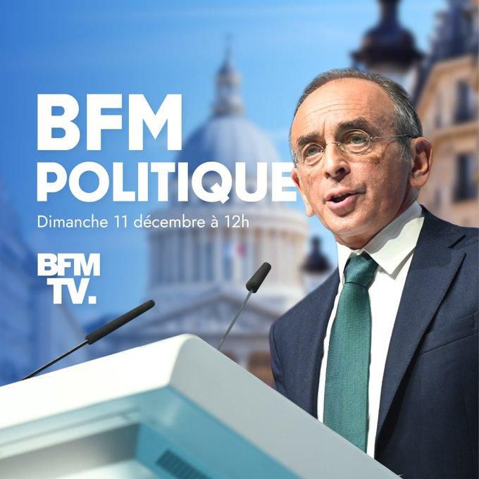 Zemmour sur BFM TV, ce dimanche