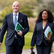 FIFA Secretary General Fatma Samoura, flanked by FIFA President Gianni Infantino