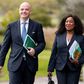 FIFA Secretary General Fatma Samoura, flanked by FIFA President Gianni Infantino