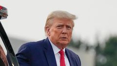 Former President Donald Trump following his booking in Fulton County jail.(AP Photo/Alex Brandon