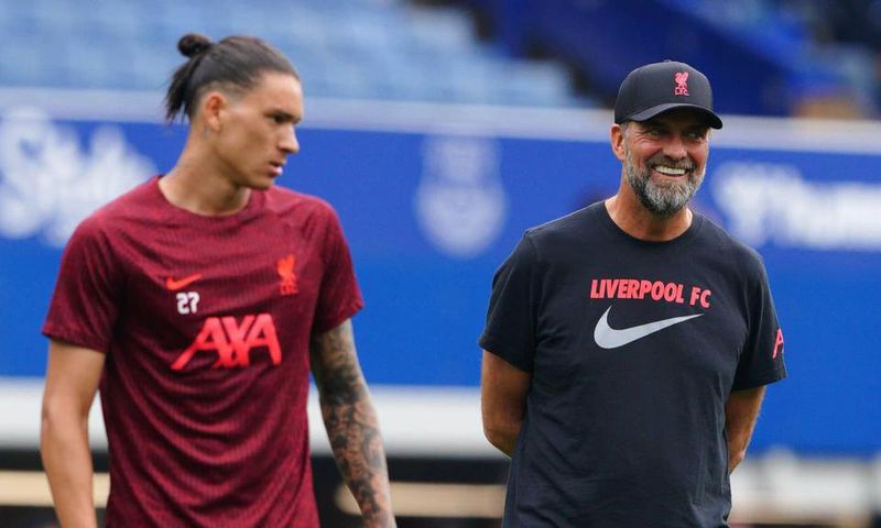 Darwin Nunez à l'entraînement avec Jurgen Klopp - Liverpool