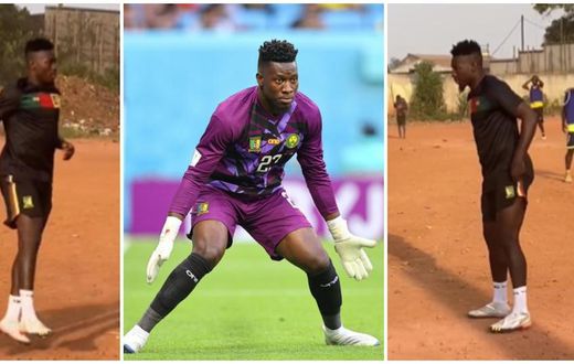 Le gardien de but camerounais André Onana a été aperçu jouant au football de rue après avoir été exclu de la sélection. Crédit : @FIFAcom @IFTVofficial Source : Twitter