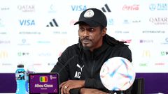 Aliou Cissé en conférence de presse de veille de match face à l'Equateur (Photo FSF)