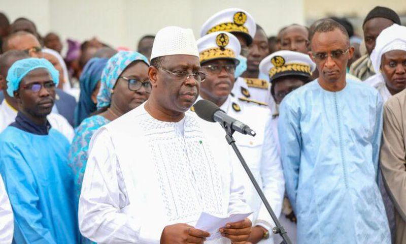 Le président de la République Macky Sall a fait une déclaration depuis l'Hôpital de Kaffrine, dimanche 8 janvier 2023.