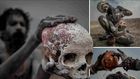 The Aghori men drink from human skulls [TheUSSun]