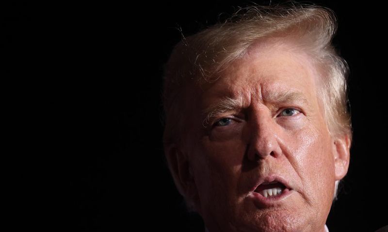 Former President Donald Trump speaks to supporters during a rally on August 05, 2022 in Waukesha, Wisconsin.