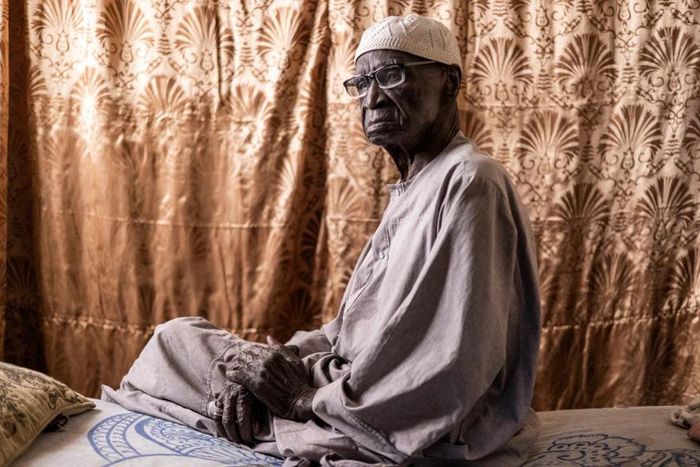 Ndiogou Dièye, 103 ans, est un visage des centaines de milliers de soldats africains qui ont combattu pour la France lors des deux guerres mondiales. Source: AFP