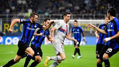 Robert Lewandowski lors d'Inter-Barca, le 12 octobre 2022