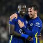 Chelsea defender Ben Chilwell embraces team-mate Malang Sarr