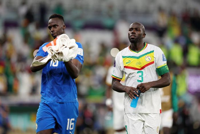 Edouard Mendy et Kalidou Koulibaly lors de la Coupe du monde 2022 au Qatar
