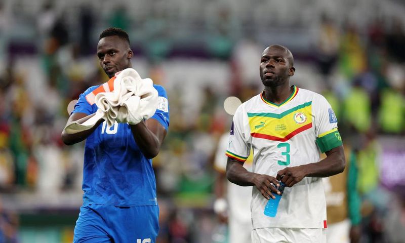 Edouard Mendy et Kalidou Koulibaly lors de la Coupe du monde 2022 au Qatar