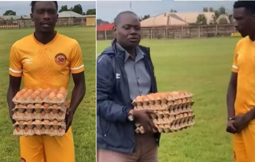 Zambian player receives 5 crates of eggs as Man of the match award