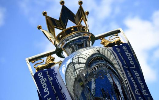 The Premier League trophy