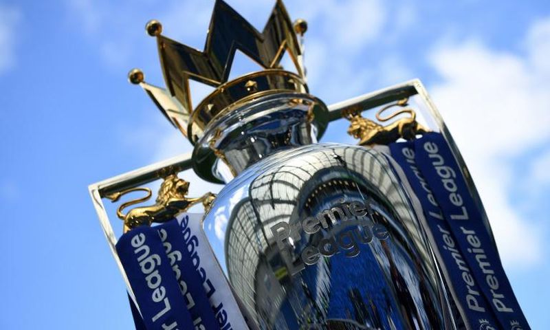 The Premier League trophy