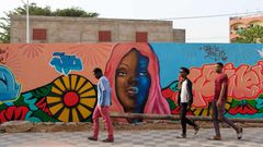 fresque dans les rue de la capitale Dakar