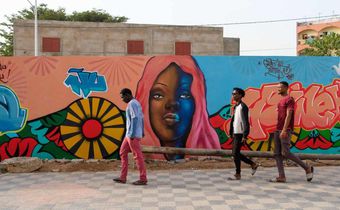 fresque dans les rue de la capitale Dakar