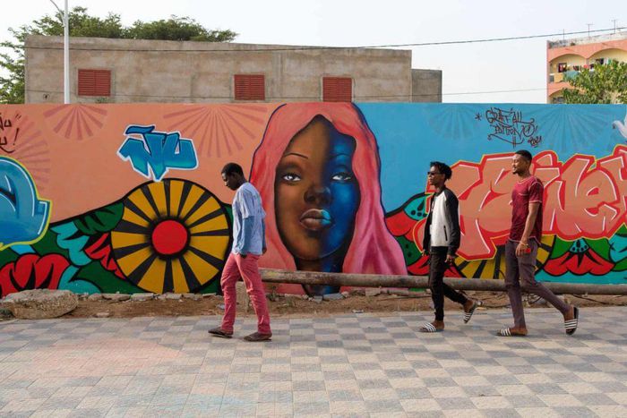 fresque dans les rue de la capitale Dakar