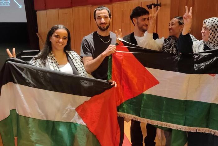 Equipe de tournage film Palestinien à Cannes