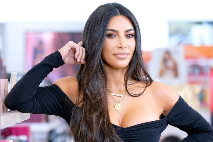 Kim Kardashian attends the New York City KKW Beauty launch at ULTA Beauty in 2019.