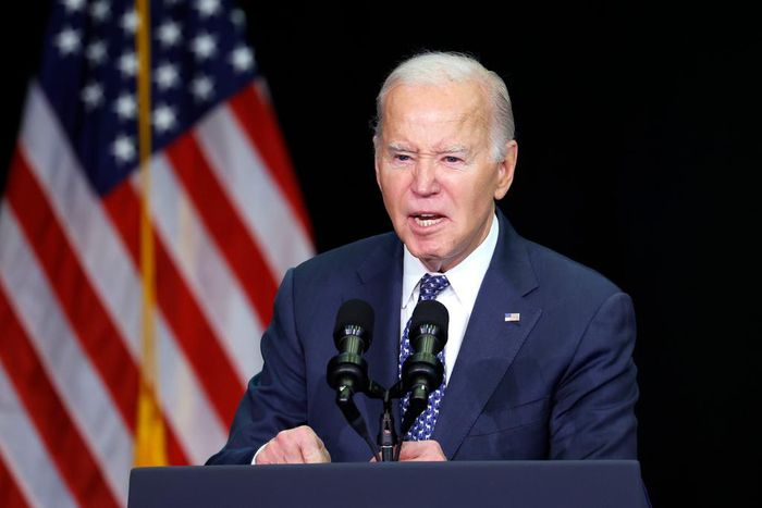 U.S. President Joe Biden speaks during the annual House Democrats 2024 Issues Conference on February 08, 2024 in Leesburg, Virginia.Anna Moneymaker/Getty Images