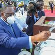 Le Président Macky Sall lance les travaux de l'usine de dessalement d'eau de mer à Ouakam, le 31 mai 2022.