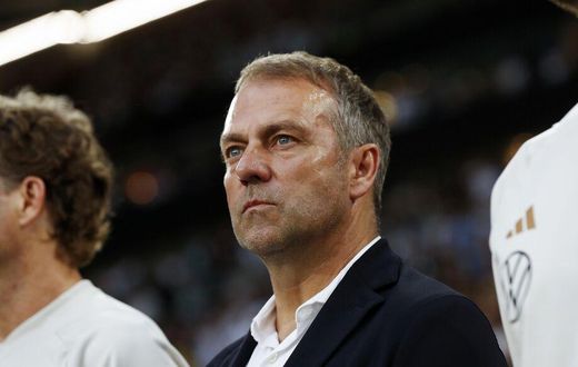 Hansi Flick lors d'un Allemagne-Colombie en 2023 à Gelsenrkichen Icon Sport