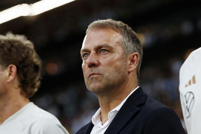 Hansi Flick lors d'un Allemagne-Colombie en 2023 à Gelsenrkichen Icon Sport