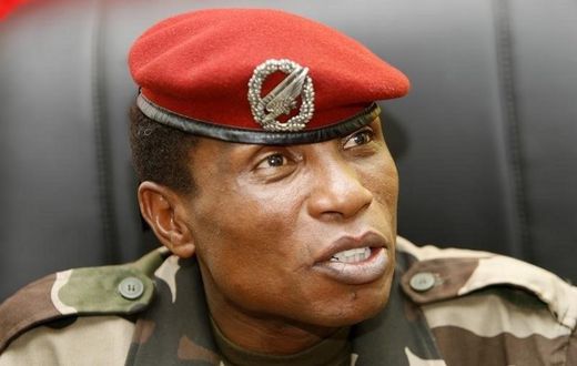 Guinea's former military leader, Moussa Dadis Camara in a file photo.   REUTERS/Luc Gnago
