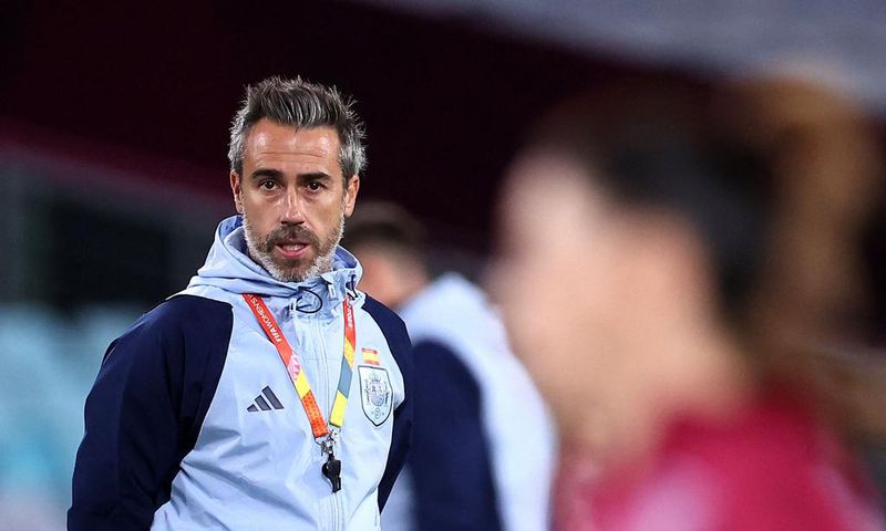 Jorge Vilda, ici le 19 août 2023 à Sydney, lors d'un entraînement de l'équipe d'Espagne pendant la Coupe du monde