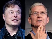 Elon Musk (gauche) et Tim Cook (patron d'Apple).Brendan Smialowski/AFP, Richard Drew/Associated Press.