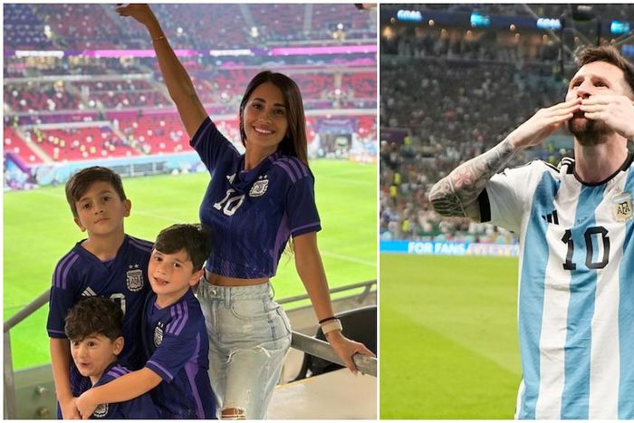 Antonella Rocuzzo, l'épouse de Lionel Messi, s'est montrée enthousiaste après que son mari a mené l'Argentine en finale de la Coupe du monde 2022. Crédit photo : @TNTSportsBR @brfootball. Source : Twitter.