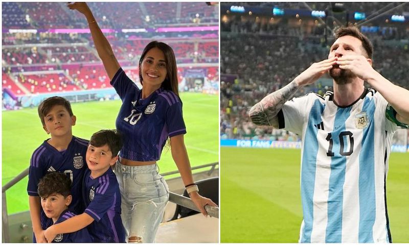 Antonella Rocuzzo, l'épouse de Lionel Messi, s'est montrée enthousiaste après que son mari a mené l'Argentine en finale de la Coupe du monde 2022. Crédit photo : @TNTSportsBR @brfootball. Source : Twitter.