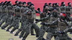 South Korean Special Army soldiers perform martial arts during a rehearsal [AFP/South Korean Defence Ministry]