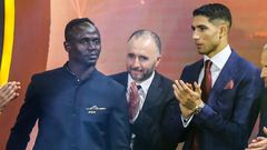 Sadio Mané et Achraf Hakimi au tirage de la CAN