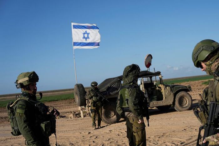 Israeli soldiers are seen near the Gaza Strip border in southern Israel on March 4, 2024.AP Photo/Ohad Zwigenberg