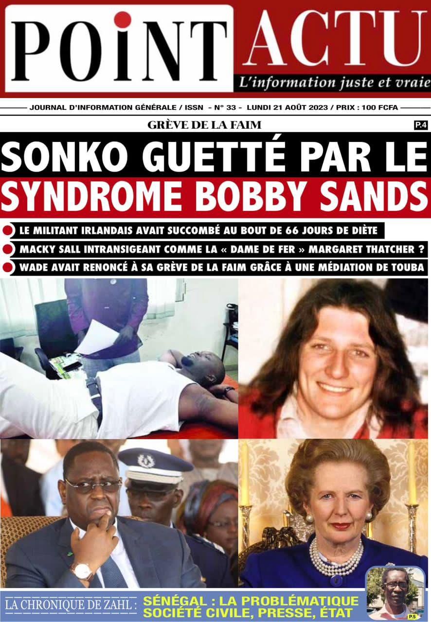 Bobby Sands comparé à l'opposant sénégalais Ousmane Sonko en grève de la vie après sa condamnation à deux ans de prison