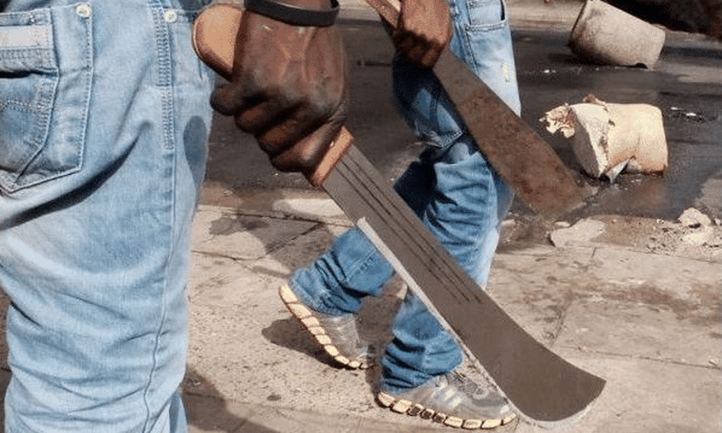 Agresseurs armés de machettes