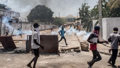 Manifestation à Ziguinchor, le 16 mai 2023, en faveur de l’opposant Ousmane Sonko MUHAMADOU BITTAYE - AFP
