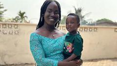 Mme Eghan et son fils Ace Liam