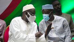 Khalifa Sall et Ousmane Sonko lors du lancement de la coalition Yewwi Askanwi